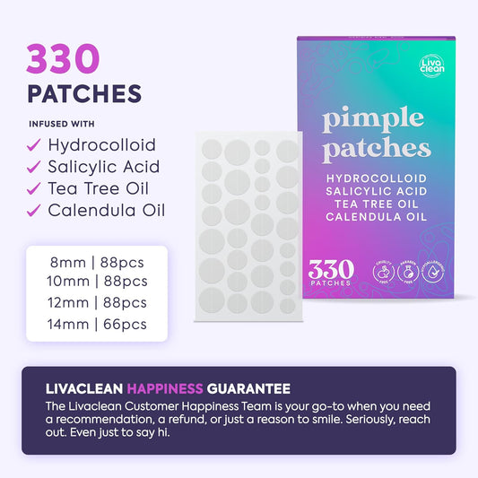 330CT Pimple Patches Salicylic Acid, Tea Tree Oil & Calendula Oil - 4 Sizes