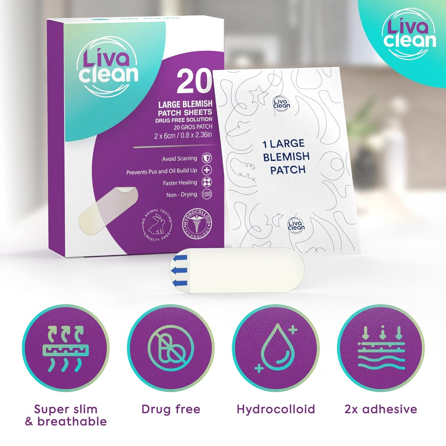 20CT Large Hydrocolloid Pimple Patches