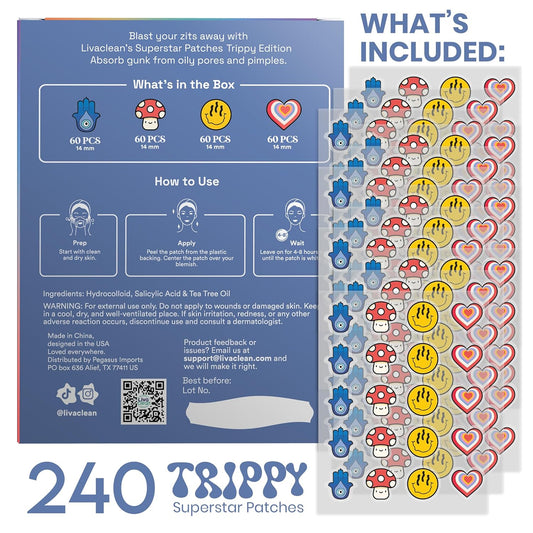 240 CT Superstar Patches Trippy Edition w/Salicylic Acid & Tea Tree Oil