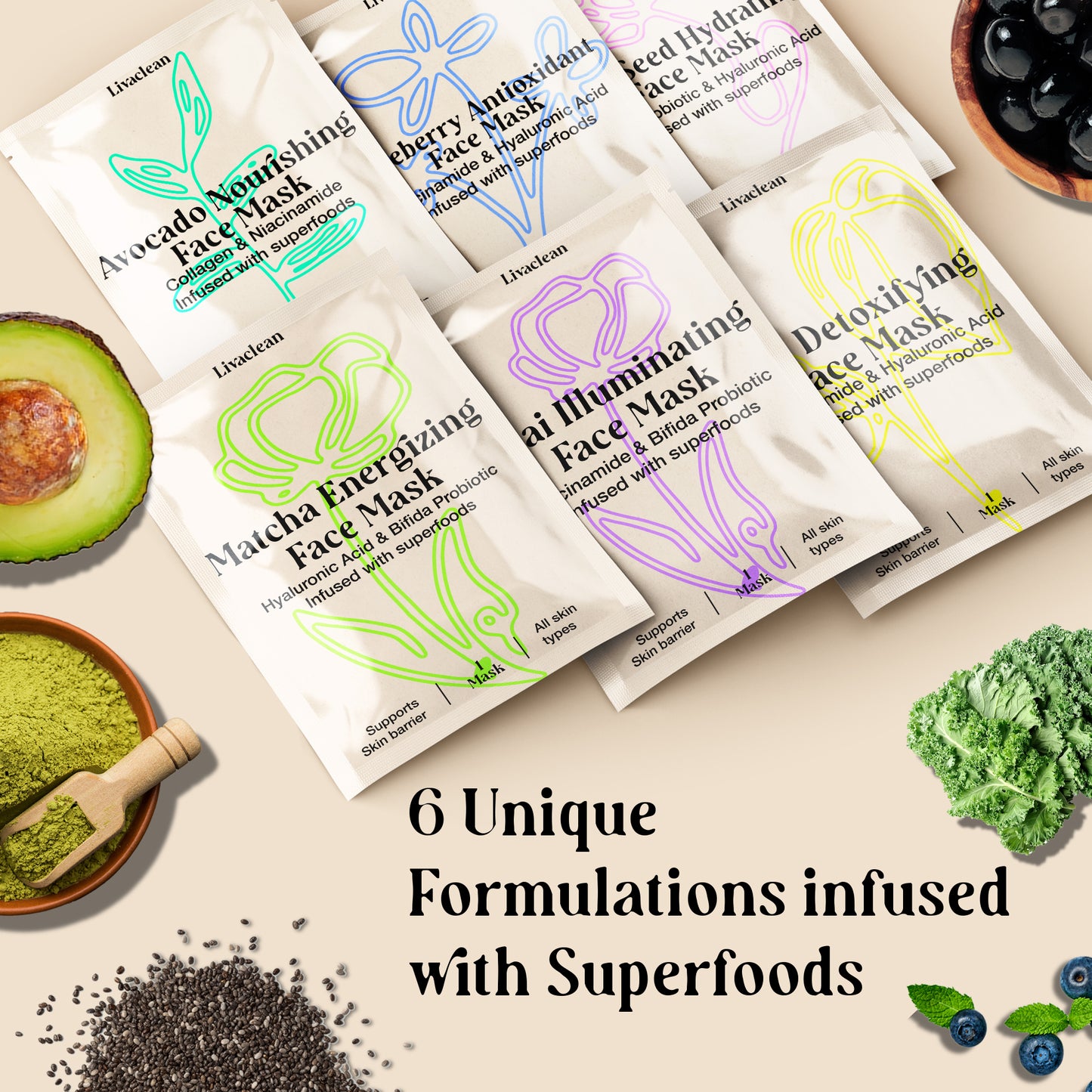 12 ct Collagen Face Mask with Superfoods