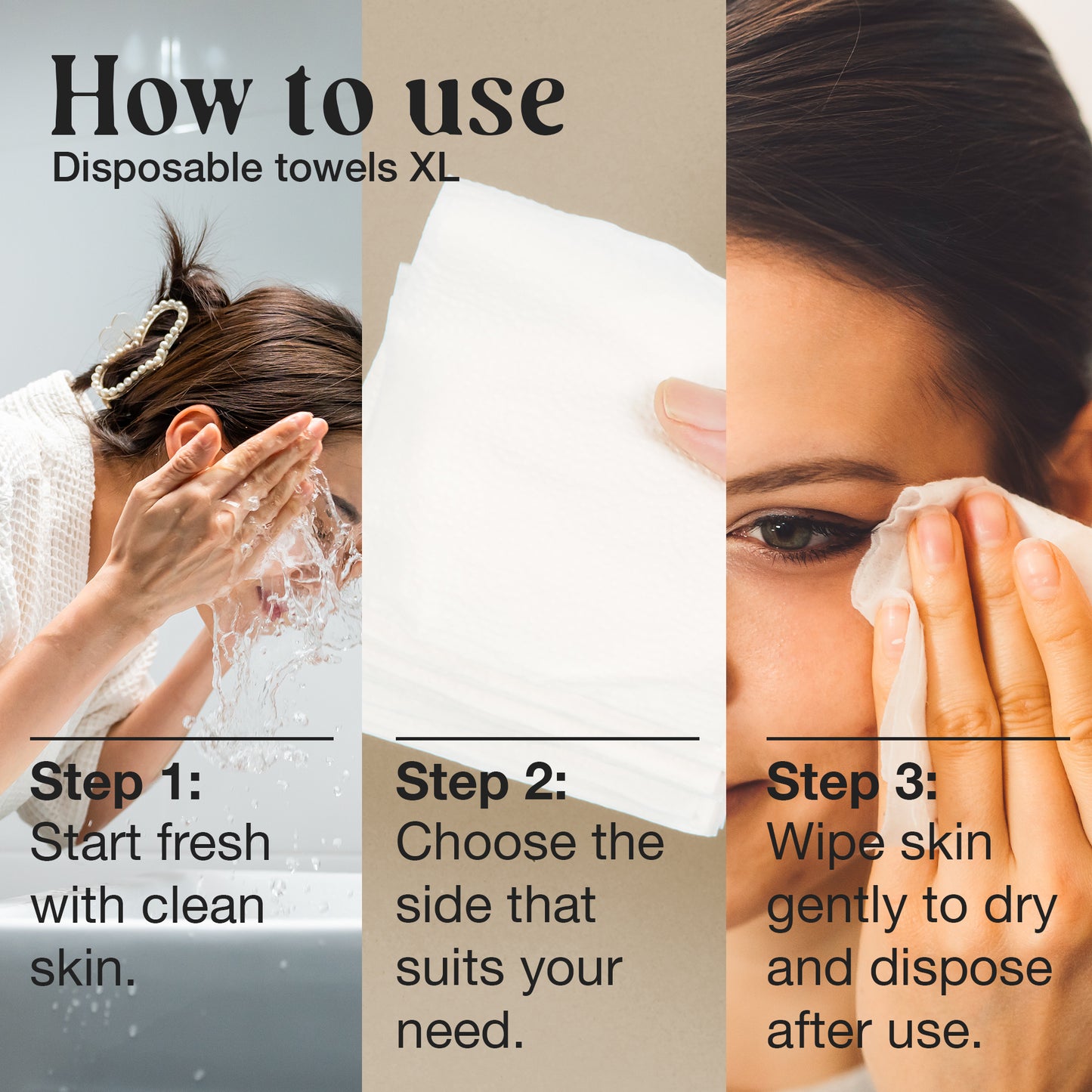 50ct Disposable Skin Towels for Skincare & Makeup Removal