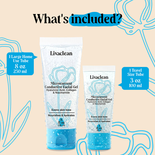 2 Pack Conductive Hydrating Gel for Microcurrent 8Oz & 3Oz