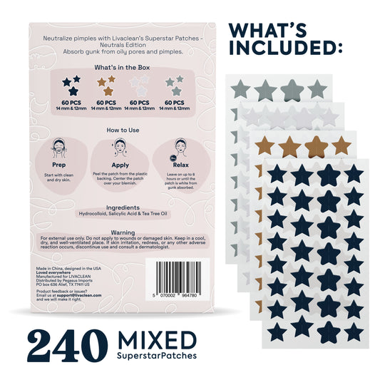 240 CT Neutrals Pimple Patches w/Salicylic Acid & Tea Tree Oil, Hydrocolloid