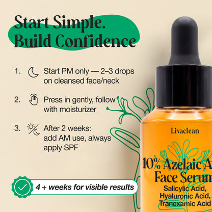 10% Azelaic Acid Serum for Face & Body - 30ml, 1 Fl Oz