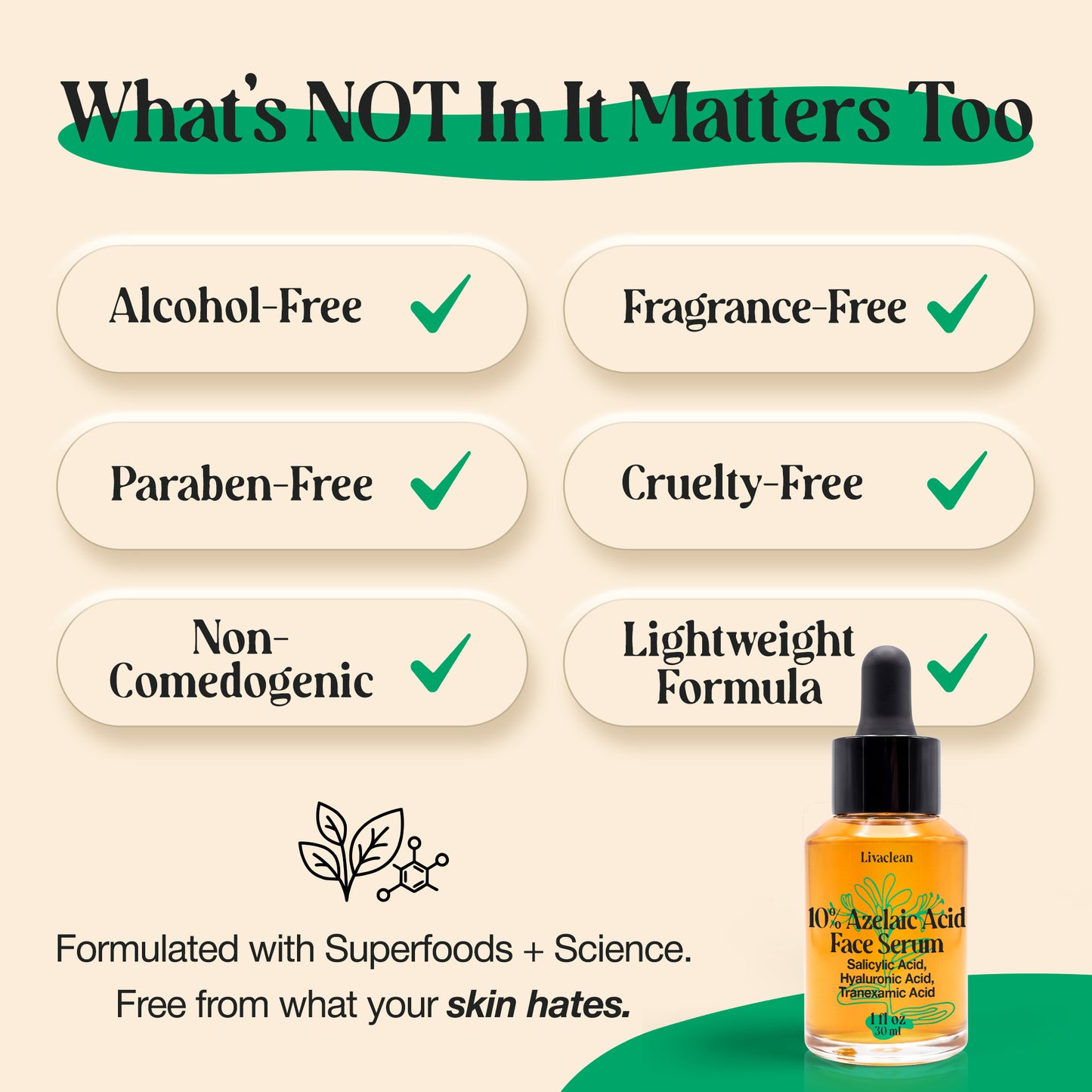 10% Azelaic Acid Serum for Face & Body - 30ml, 1 Fl Oz