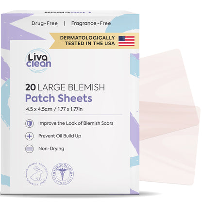 20CT Large Square Hydrocolloid Acne Patches