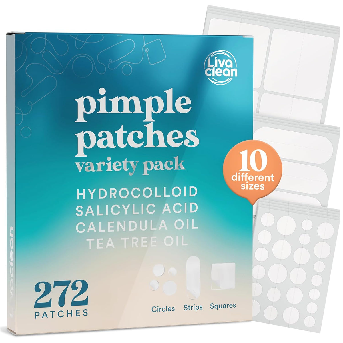 Patch Cleaner 272 CT Variety Pack Pimple Patches | All Sizes | LivaClean