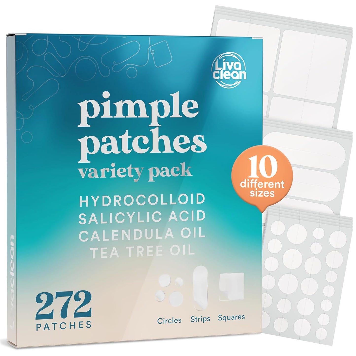 272 CT Pimple Patches Variety Pack w/ Tea Tree Oil, Salicylic Acid & Calendula Oil