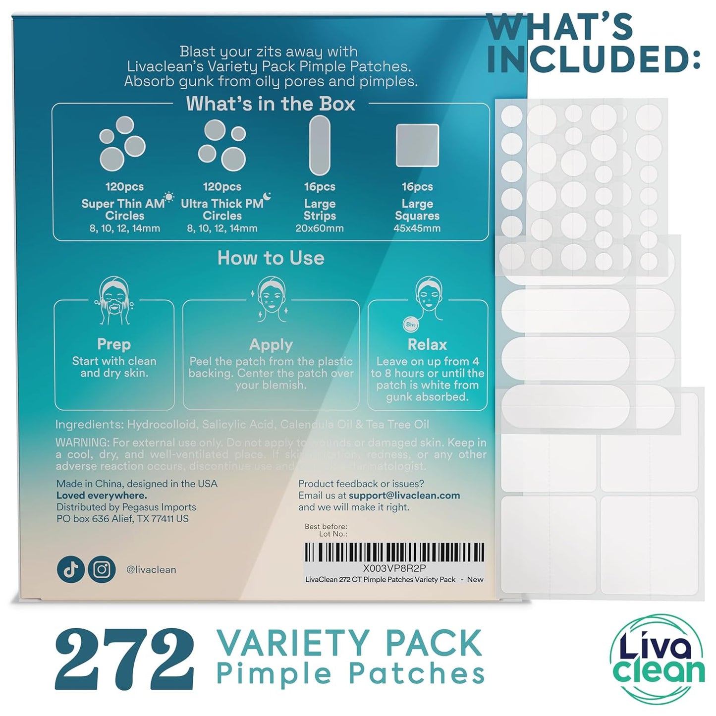 272 CT Pimple Patches Variety Pack w/ Tea Tree Oil, Salicylic Acid & Calendula Oil