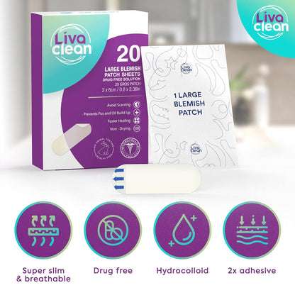 20CT Large Hydrocolloid Pimple Patches
