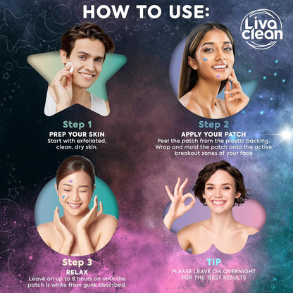 240 CT Holographic Superstars - Space Edition w/Salicylic Acid & Tea Tree Oil