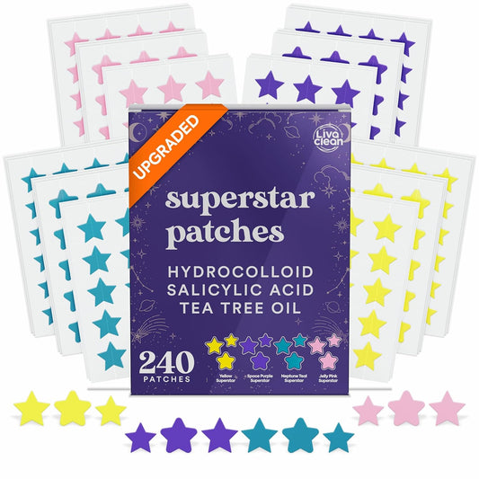 240 CT Mixed Superstar Pimple Patches w/Salicylic Acid & Tea Tree Oil