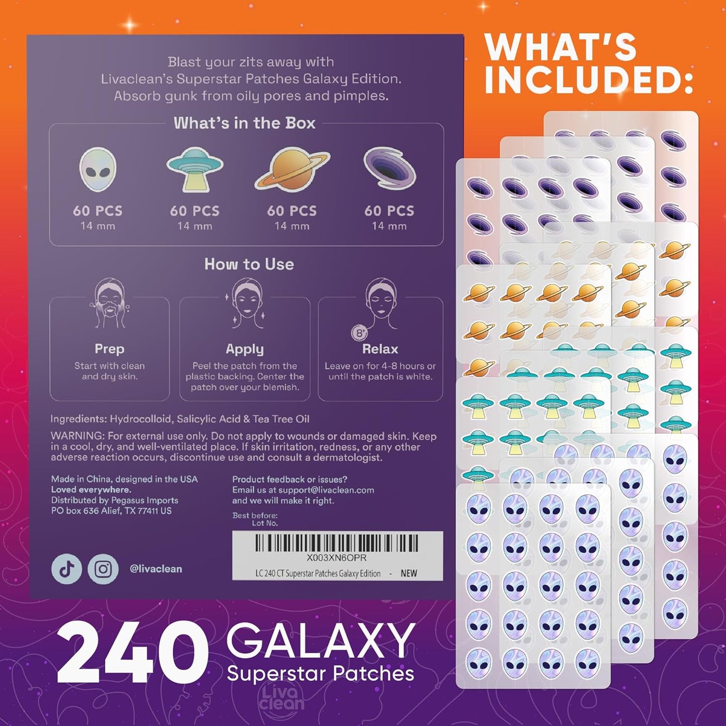 240 CT Galaxy Edition Superstar Pimple Patches w/Salicylic Acid & Tea Tree Oil