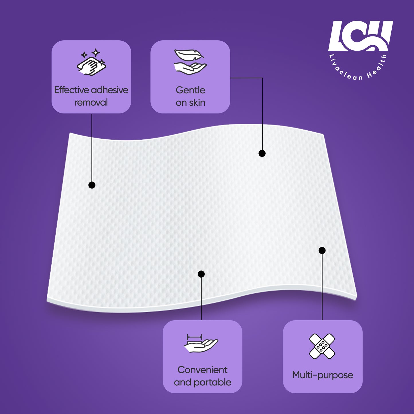 100 CT Adhesive Remover Wipes - Strong & Effective 2.56x1.18in (6.5x3cm)