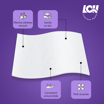 100 CT Adhesive Remover Wipes - Strong & Effective 2.56x1.18in (6.5x3cm)