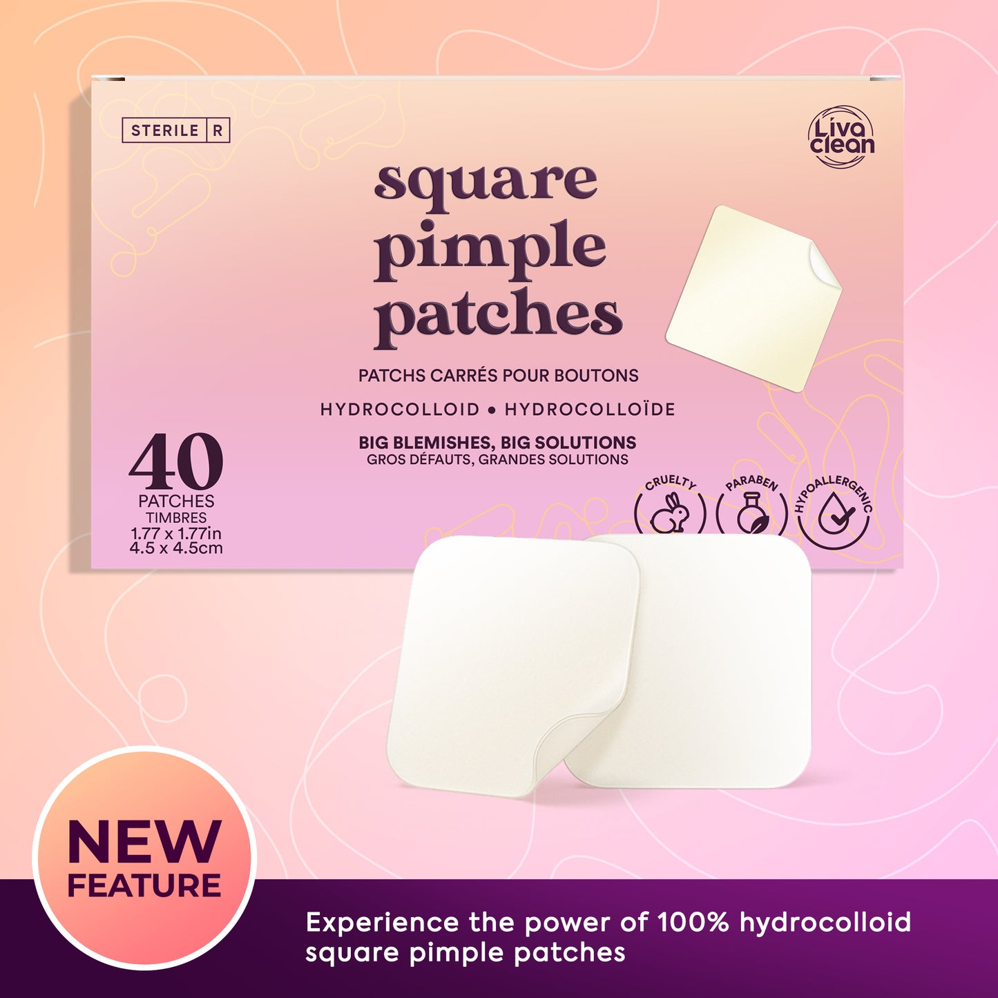40ct Square Large Pimple Patches