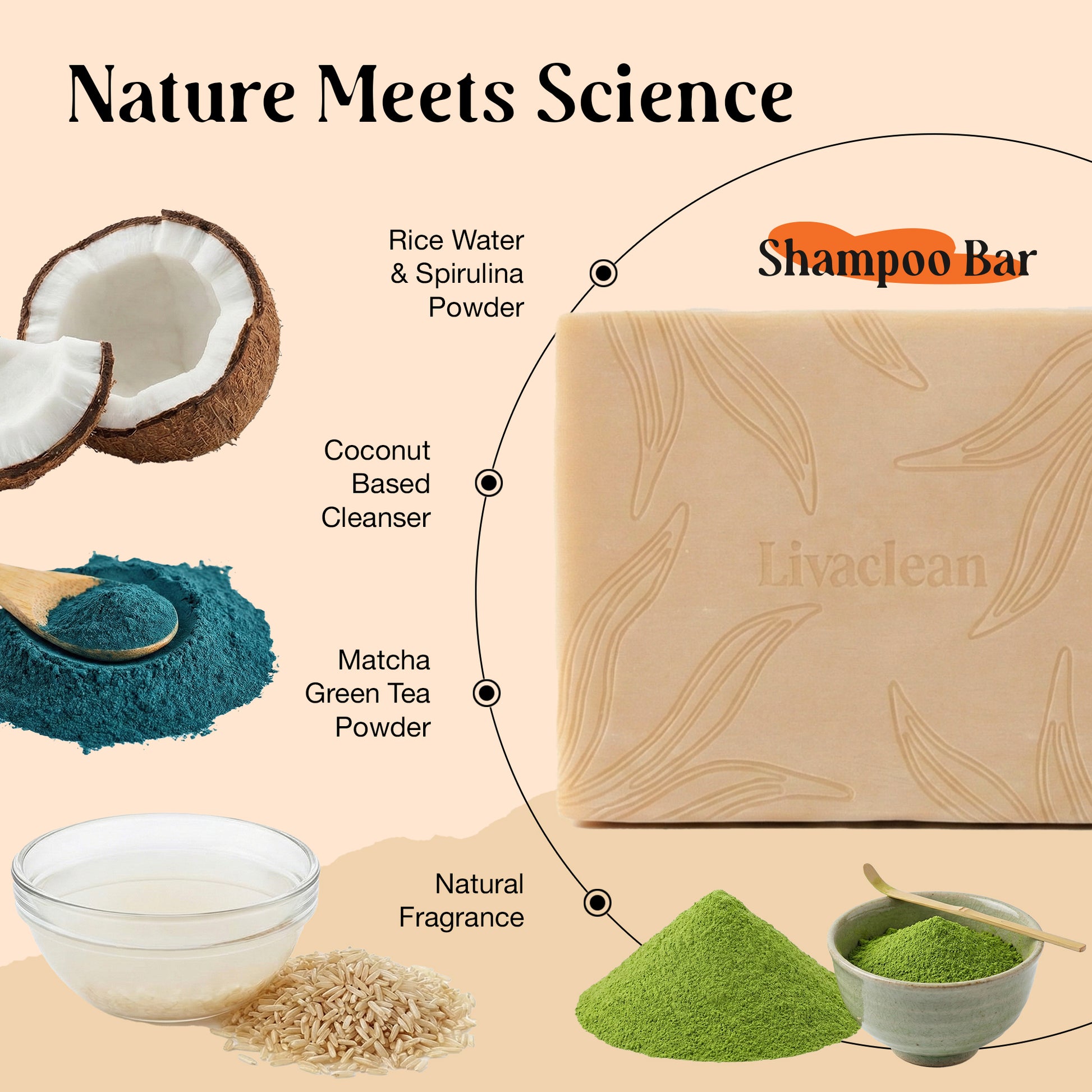 Rice Water Shampoo & Conditioner Bars w/Spirulina, Matcha, Hyaluronic Acid, & Coconut Oil - Image 4