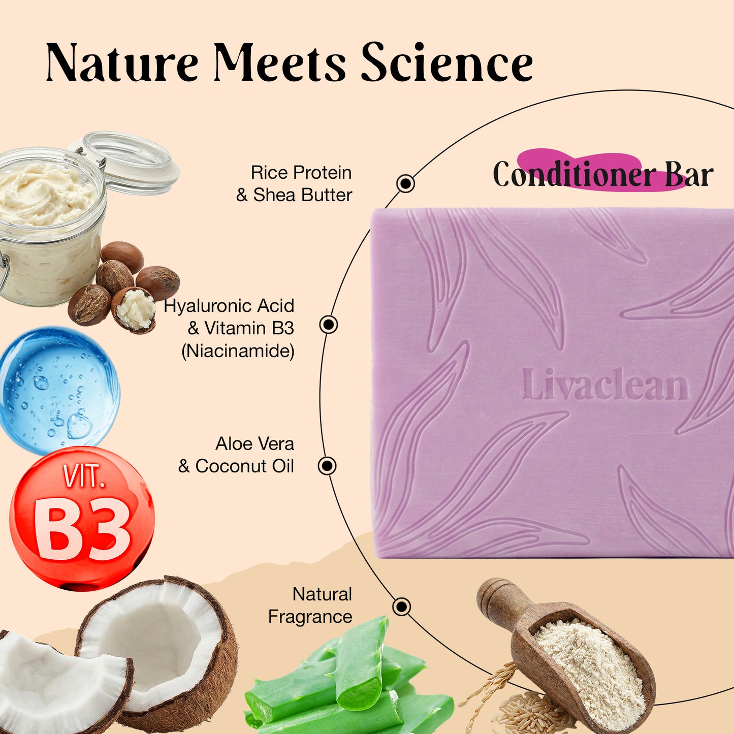 Rice Water Shampoo & Conditioner Bars w/Spirulina, Matcha, Hyaluronic Acid, & Coconut Oil - Image 3