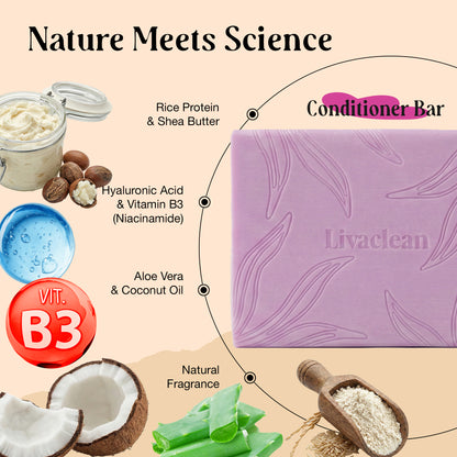 Rice Water Shampoo & Conditioner Bars w/Spirulina, Matcha, Hyaluronic Acid, & Coconut Oil - Image 3