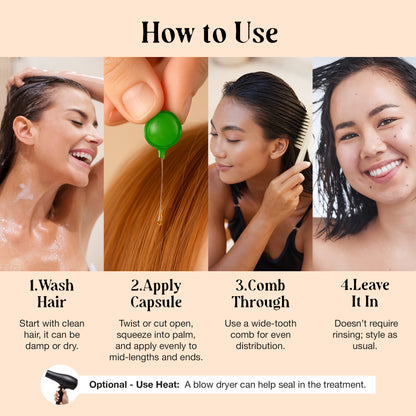 60ct Keratin & Argan Oil Hair Serum Capsules Vitamins