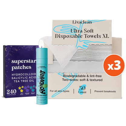 50ct Disposable Skin Towels for Skincare & Makeup Removal